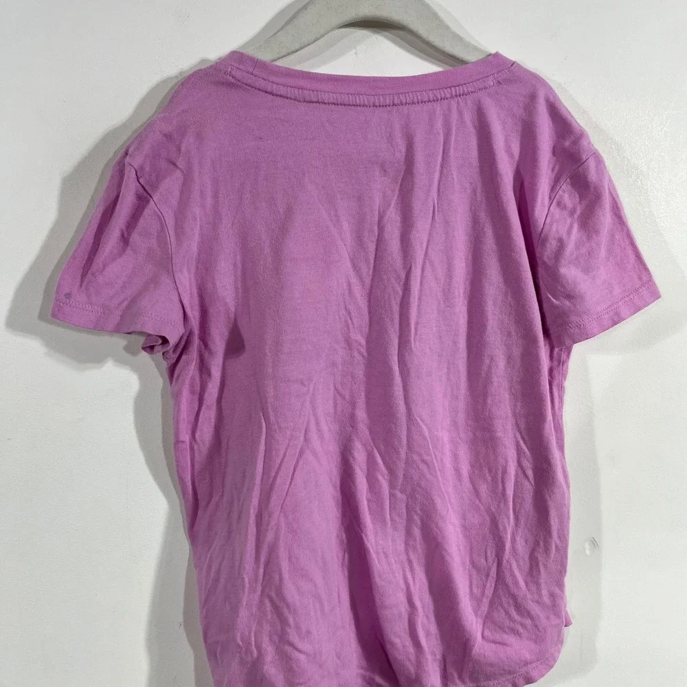Gap Kids Pink Star Graphic T-Shirt Organically Grown Cotton Size M 8-9
